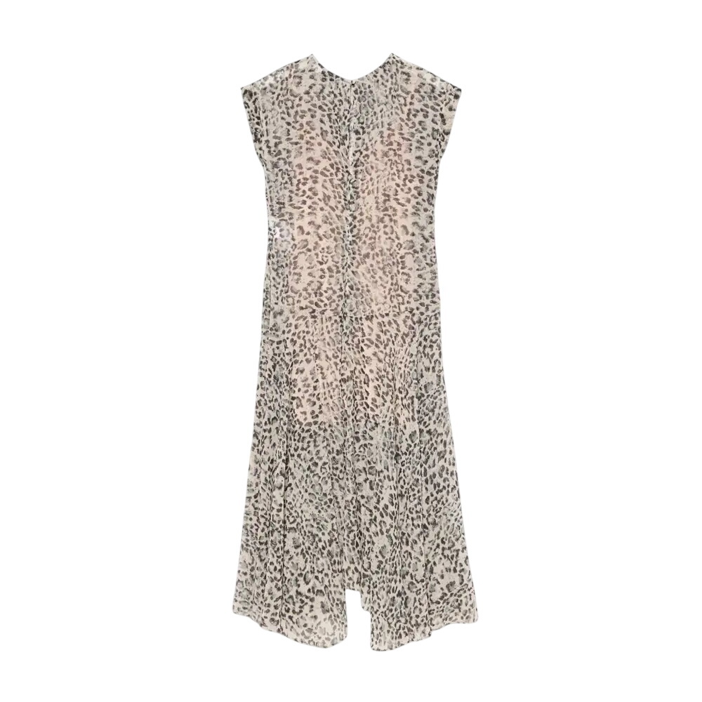 Mint Velvet Leopard Print Cap Sleeve Midi Dress